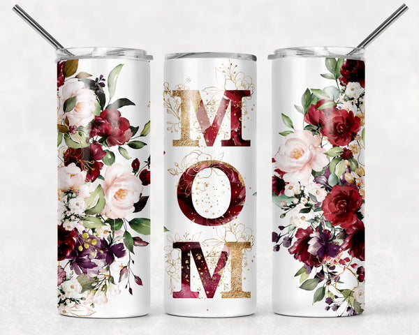 Red Mom Floral Tumbler