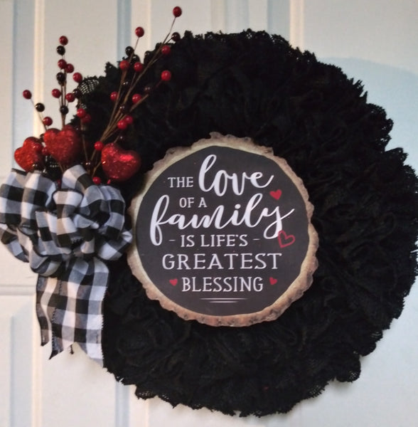 Black Valentine's Day Wreath
